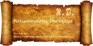 Matyasovszky Dorottya névjegykártya